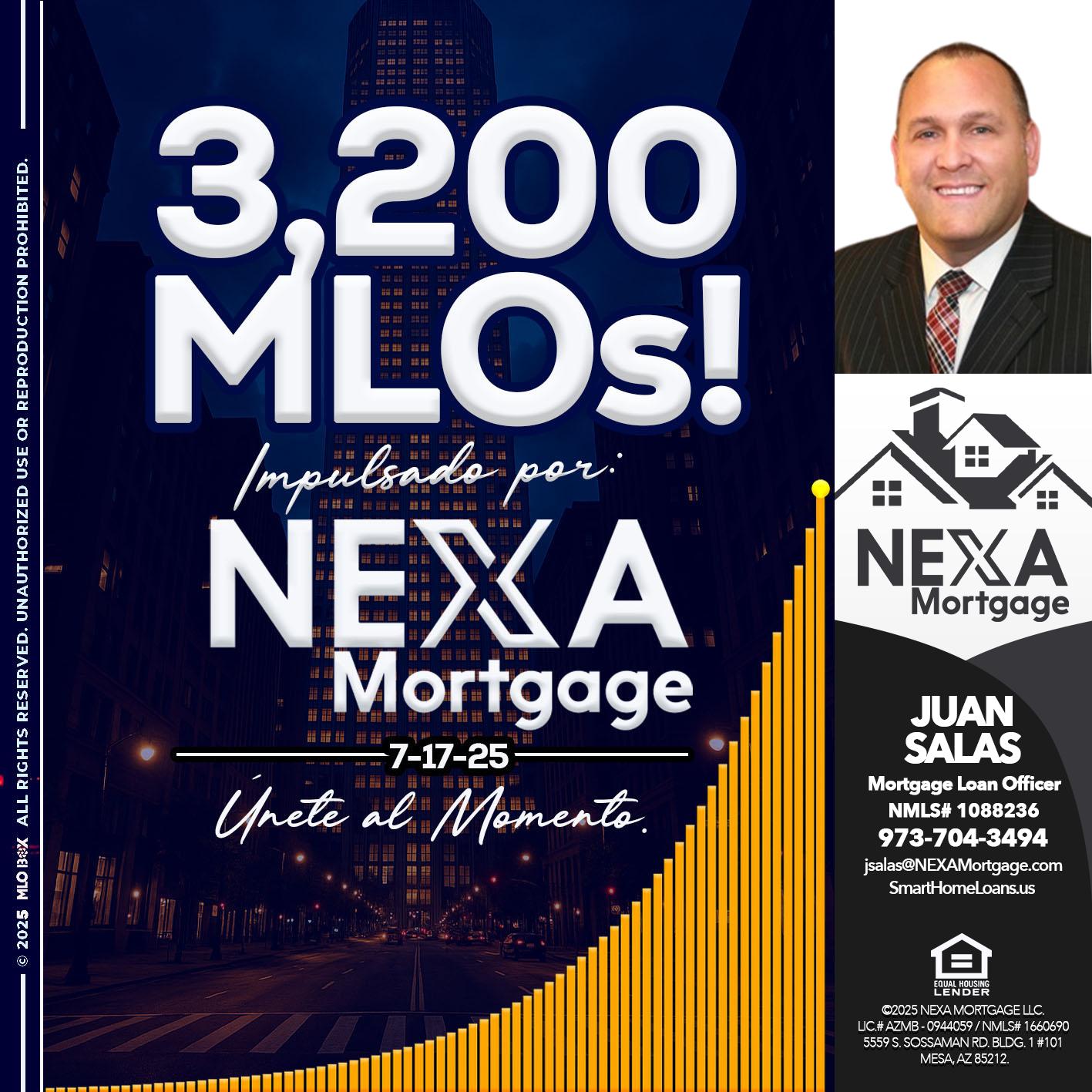3,200 MLOs - Juan Salas -Sr. Mortgage Loan Officer