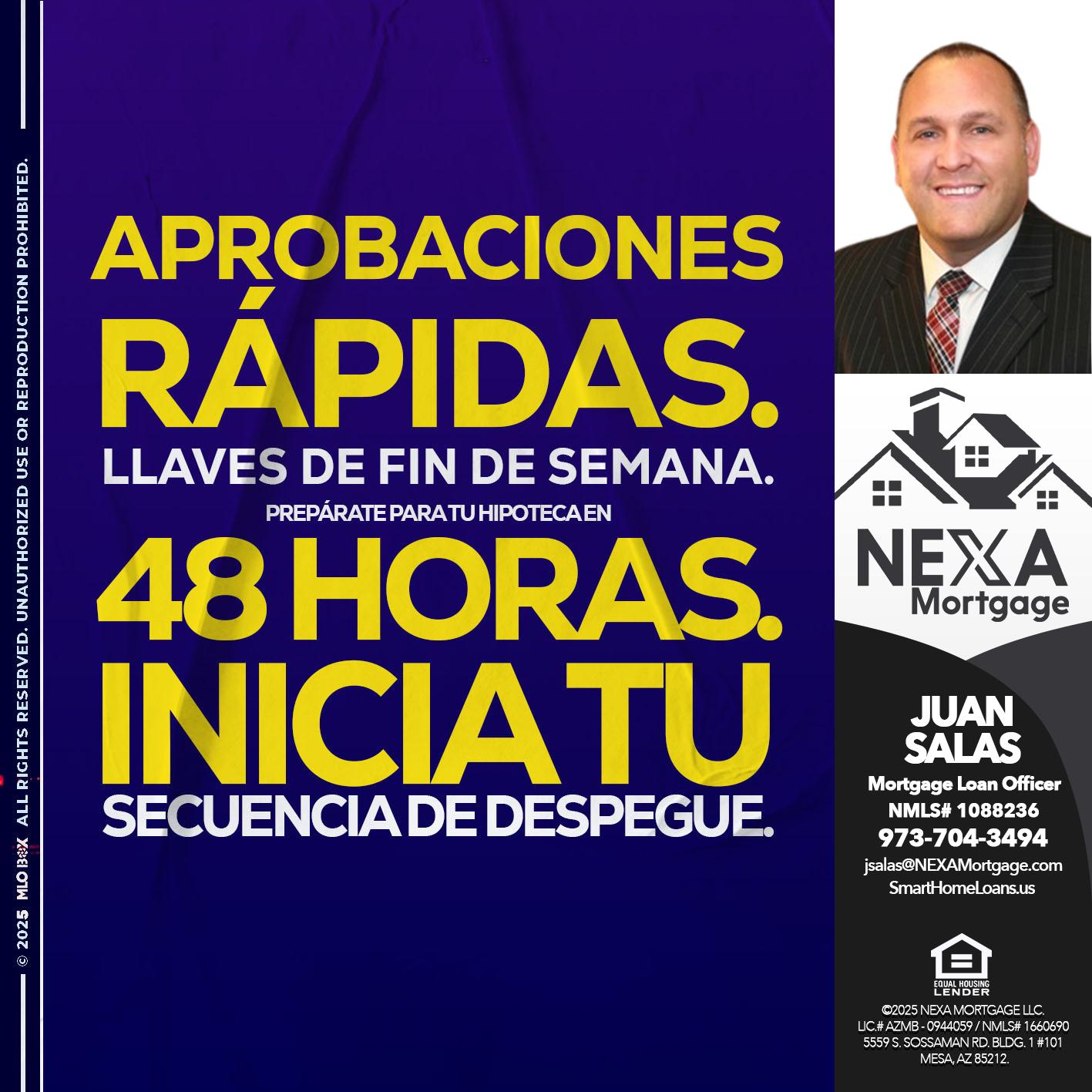 APROBACIONES - Juan Salas -Sr. Mortgage Loan Officer
