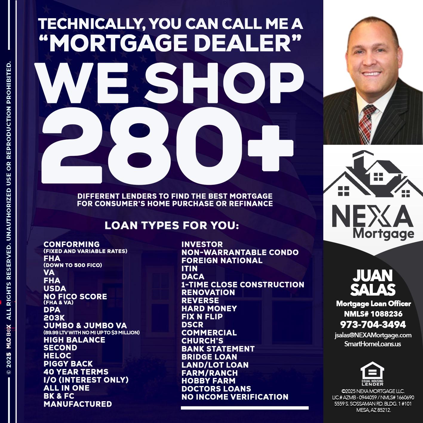 WE SHOP 280+ - Juan Salas -Sr. Mortgage Loan Officer